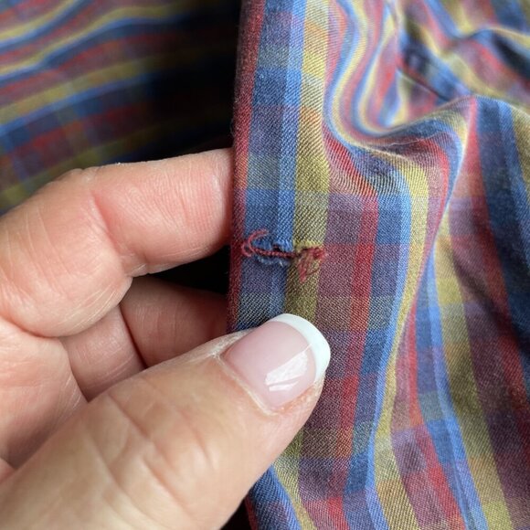 Duluth Button Down Shirt Men's Size Large Tall Multicolor Plaid Relaxed Fit - Picture 11 of 11